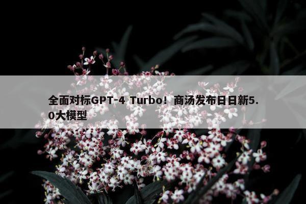 全面对标GPT-4 Turbo！商汤发布日日新5.0大模型