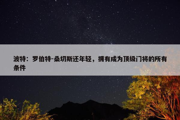 波特：罗伯特-桑切斯还年轻，拥有成为顶级门将的所有条件