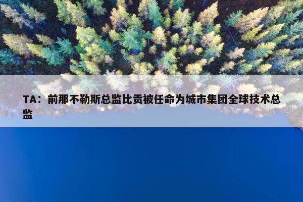 TA：前那不勒斯总监比贡被任命为城市集团全球技术总监