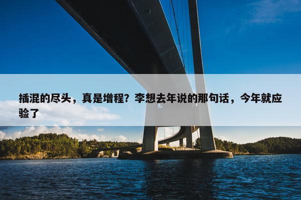 插混的尽头，真是增程？李想去年说的那句话，今年就应验了