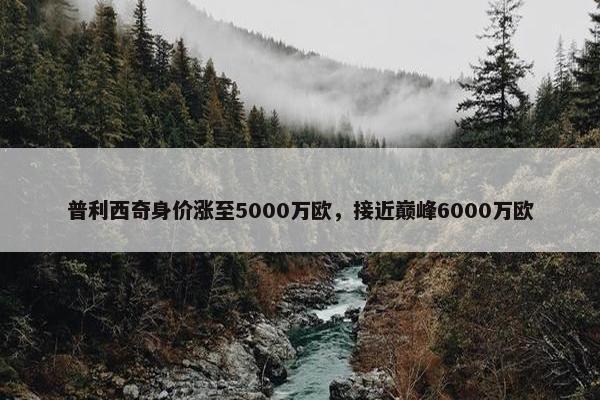 普利西奇身价涨至5000万欧，接近巅峰6000万欧