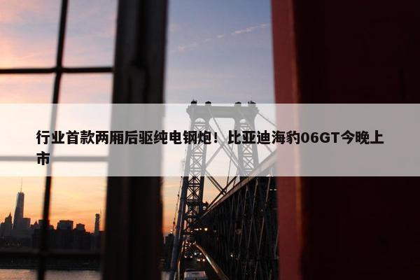 行业首款两厢后驱纯电钢炮！比亚迪海豹06GT今晚上市