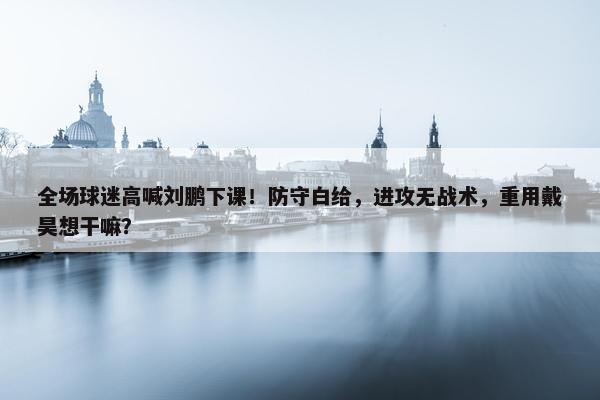 全场球迷高喊刘鹏下课！防守白给，进攻无战术，重用戴昊想干嘛？